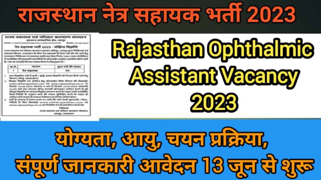 Rajasthan Netra Sahayak Bharti 2023